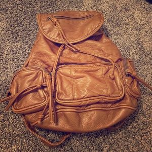 Brown Charlotte Russe faux leather backpack